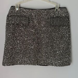 Banana Republic Sparkly Silver Mini Skirt Size 8